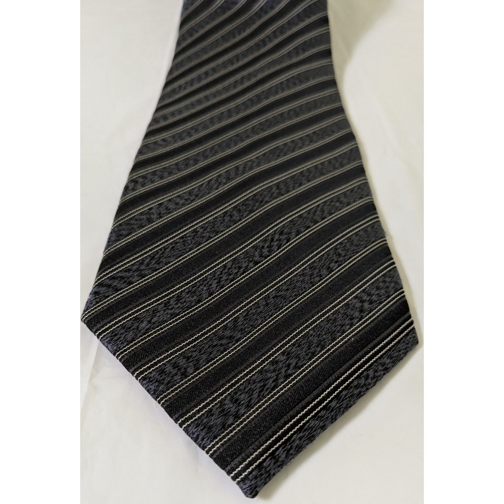 CM Gold Series XL Blue on Blue Striped Silk Tie Stain Resistant 66 x 3.75